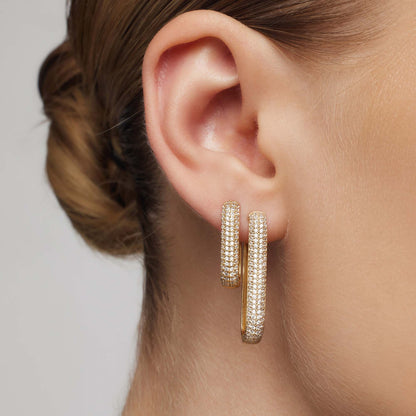 Icon Pavé Hoops | Gold