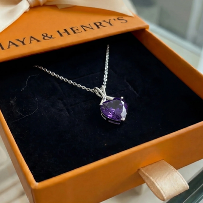Heart of Violet Necklace | White Gold