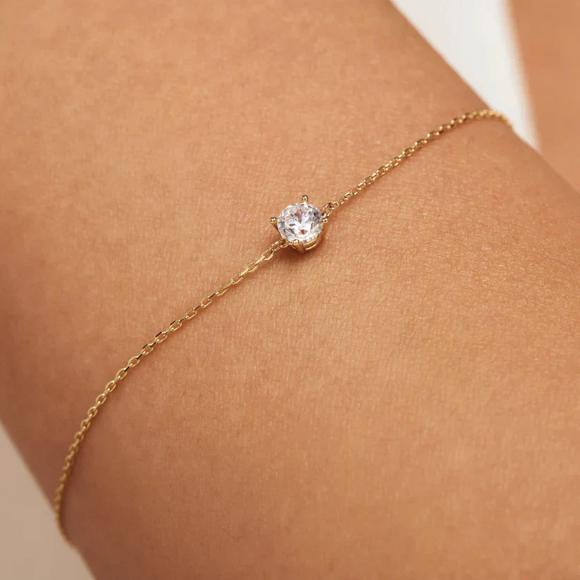 Cléa Moissanite Stone Bracelet | Gold