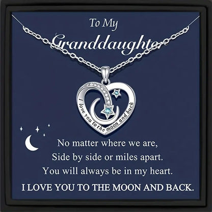 To My Granddaughter - Love You to the Moon Necklace