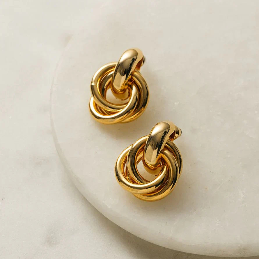 Statement Interlocking Earrings | Gold