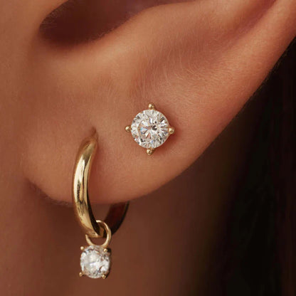 Larmes de Lune Stone Stud Earrings | Gold